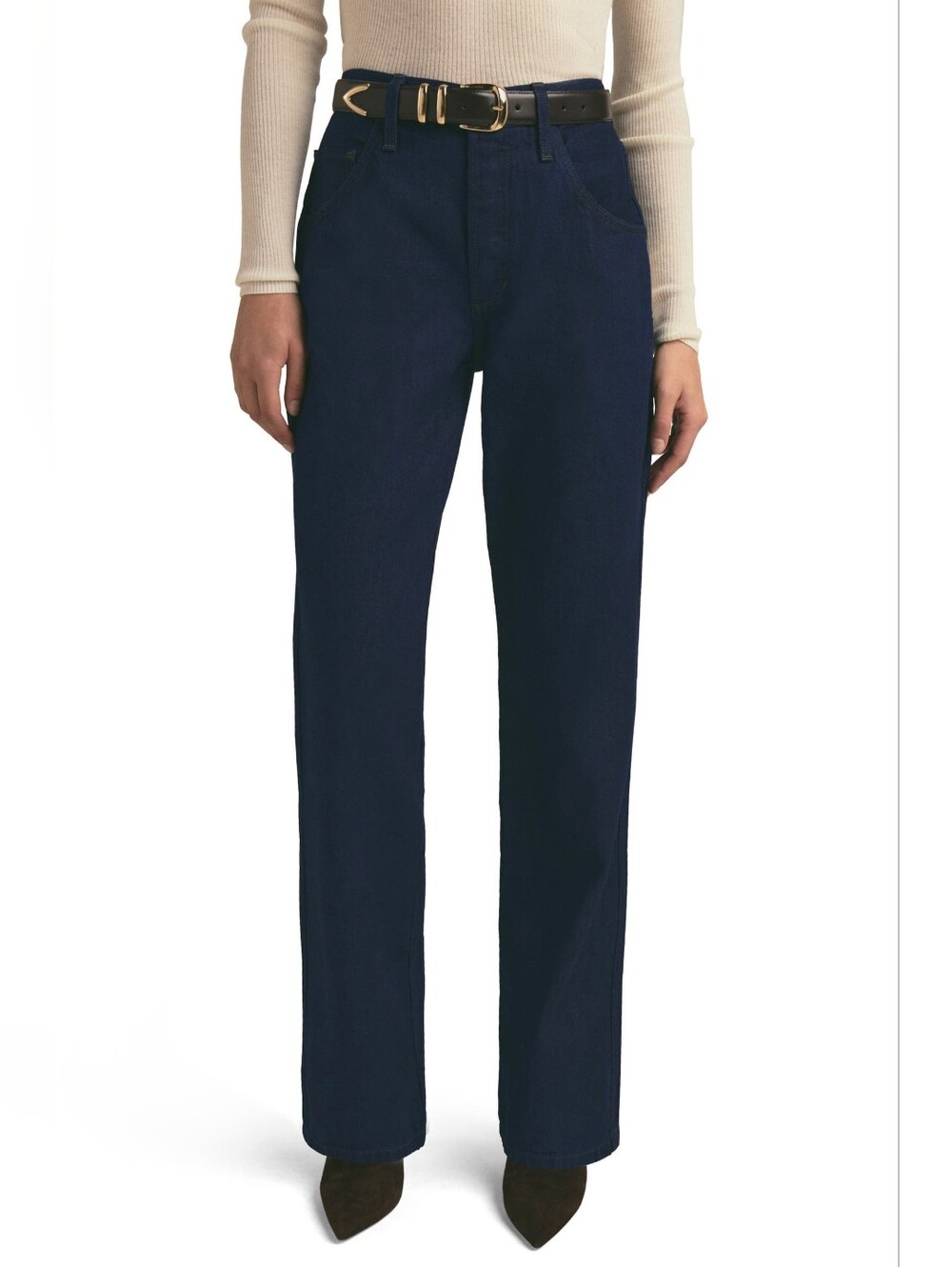 Favorite Daughter Straight Leg Jeans in Deep Indigo Blue